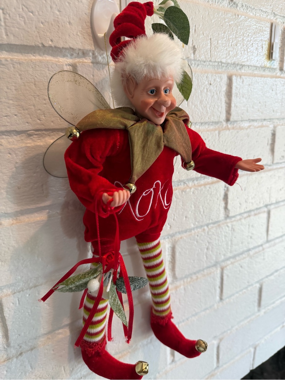 Vintage Red Elf Holiday Hanging Ornament